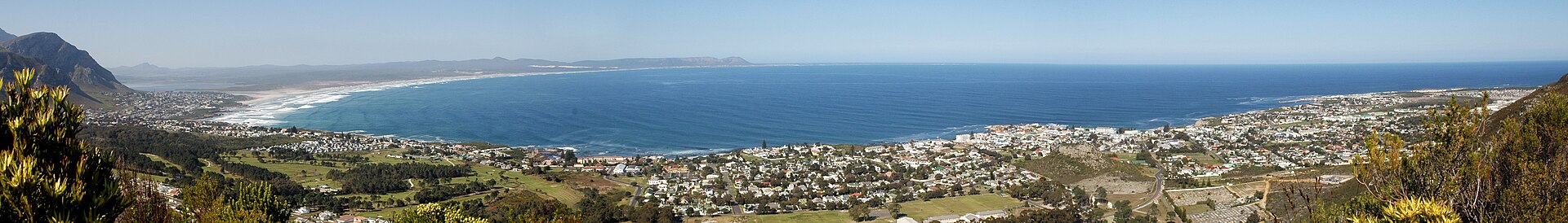 Panorama of Hermanus and Walker Bay from the Kleinrivier mountains